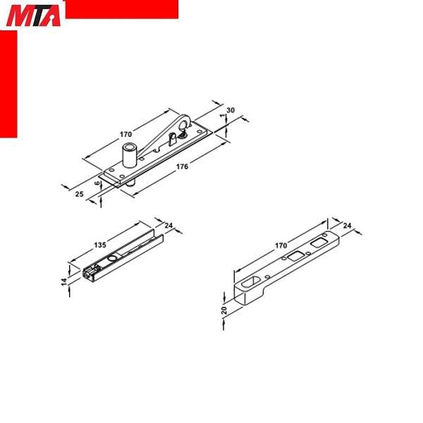 Bản lề sàn Hafele 150kg dòng DCL41 932.84.026 có chức năng giữ cửa