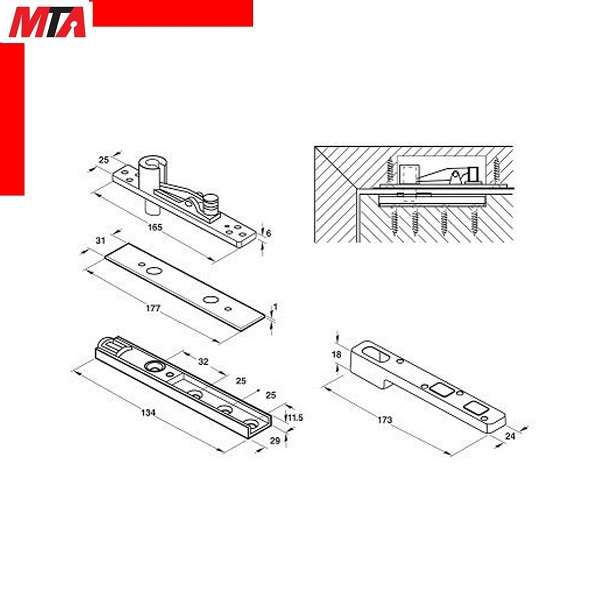 Bản lề sàn Hafele 80kg 932.77.000 có chức năng giữ cửa