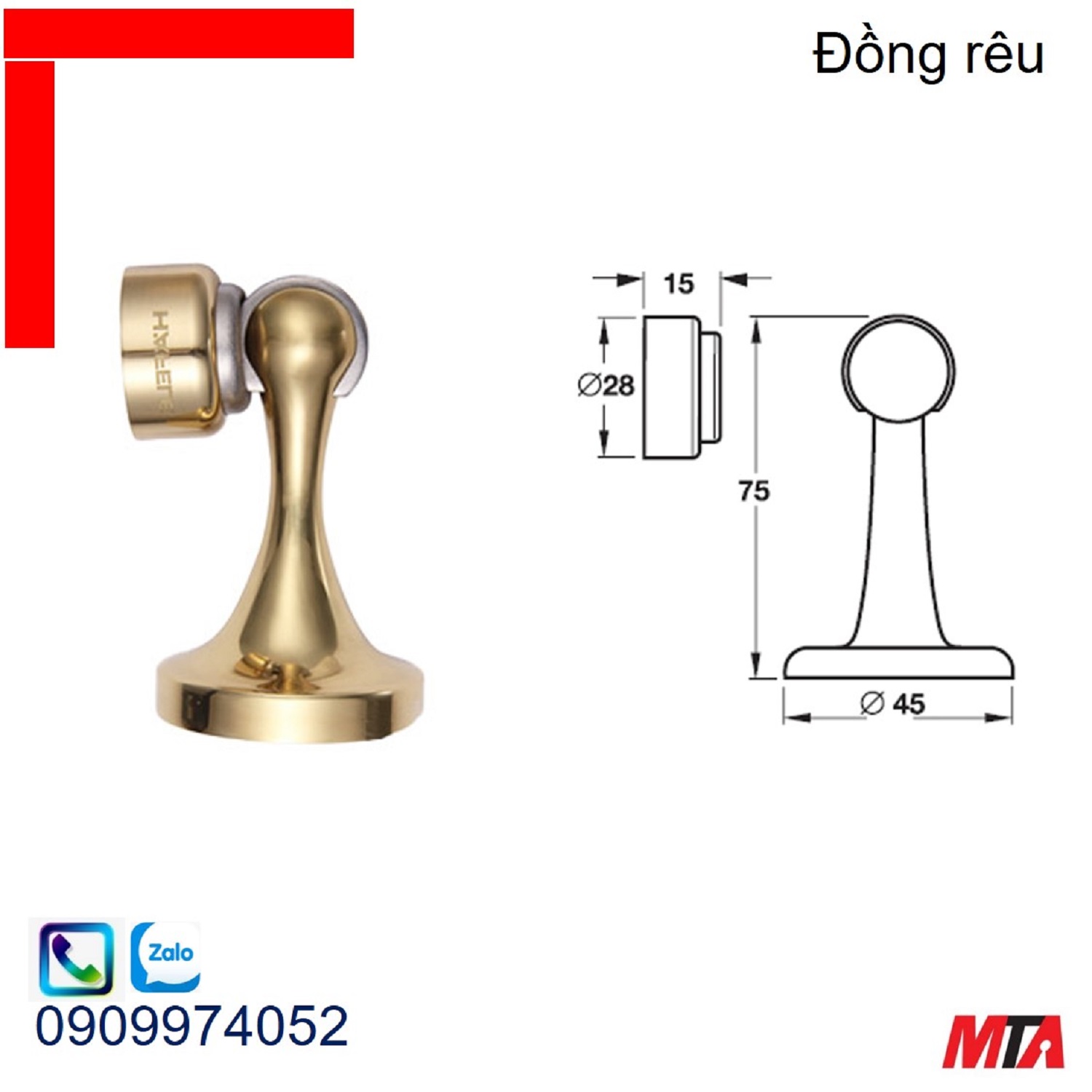 Chặn cửa Hafele 938.23.028 đồng bóng