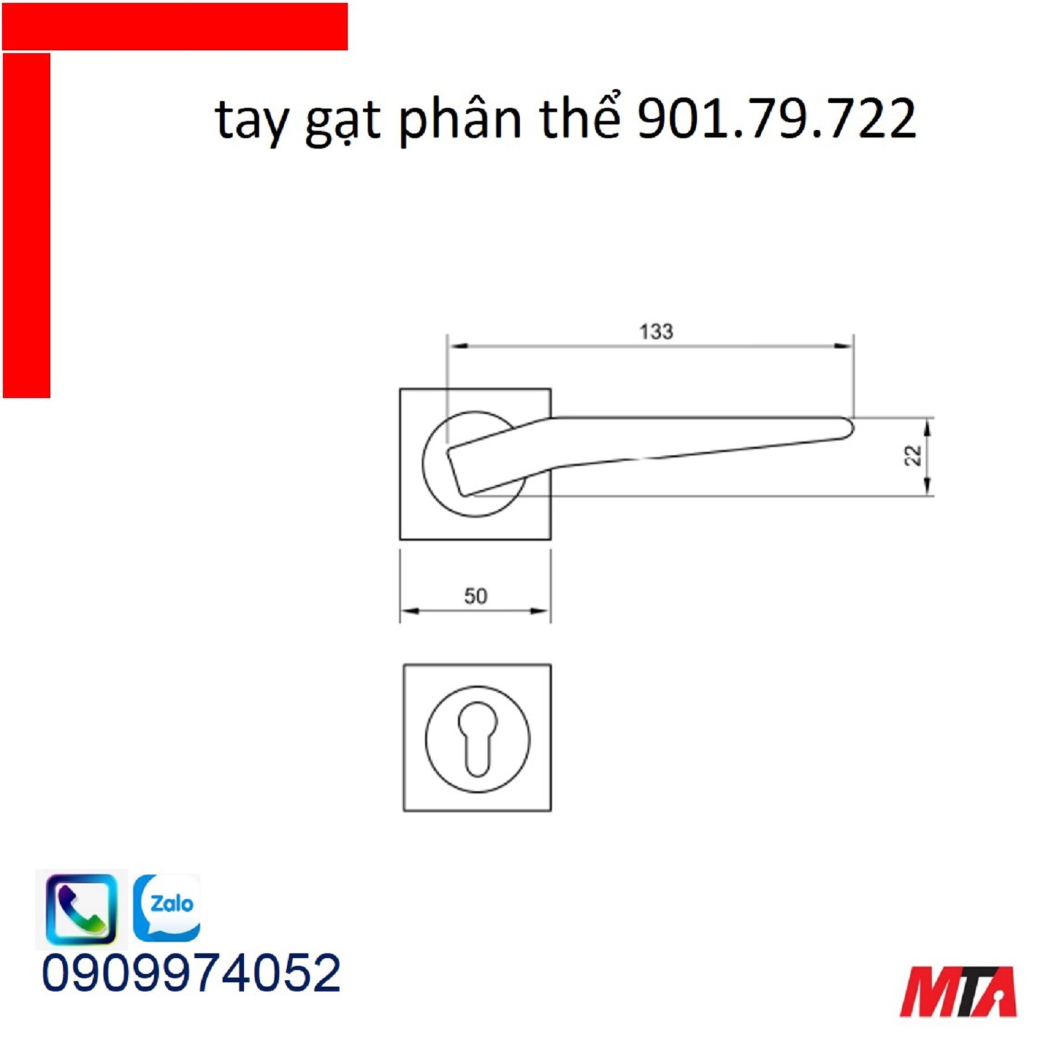 khóa cửa hafele bộ tay gạt mạ đen mờ cho cửa phòng, chiều dài tay 133mm