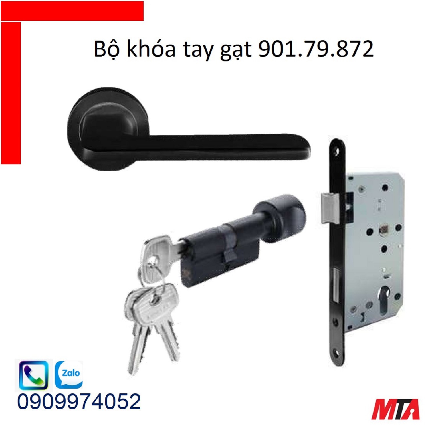 Khóa hafele bộ khóa tay gạt mạ đen mờ chiều dài tay 130mm