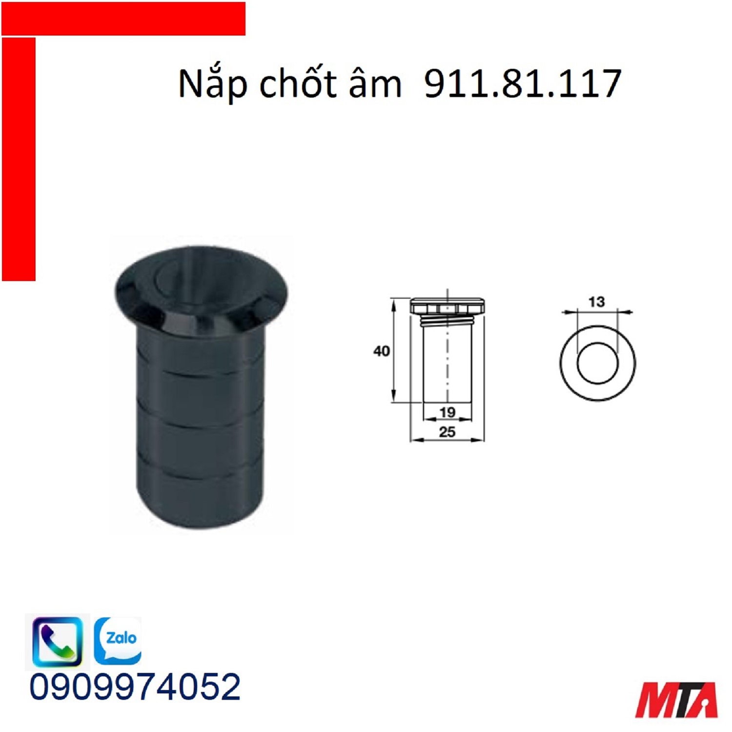 chặn cát hafele 911.81.117 mạ đen mờ