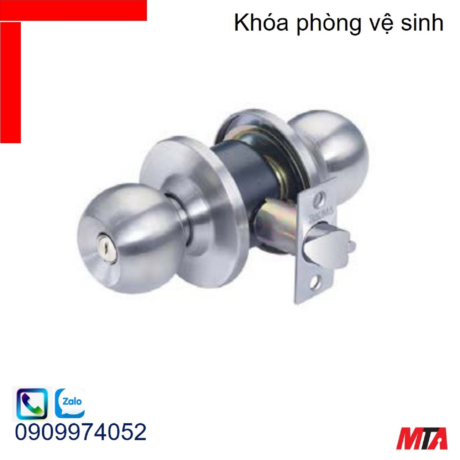 Khóa tay nắm tròn Bauma Hafele 911.83.923 cho cửa phòng vệ sinh