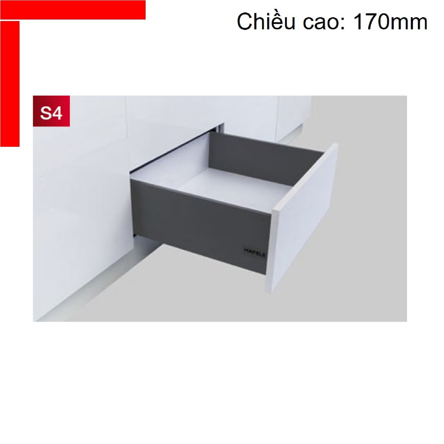 Ray hộp giảm chấn Hafele Alto S màu xám 552.49.345