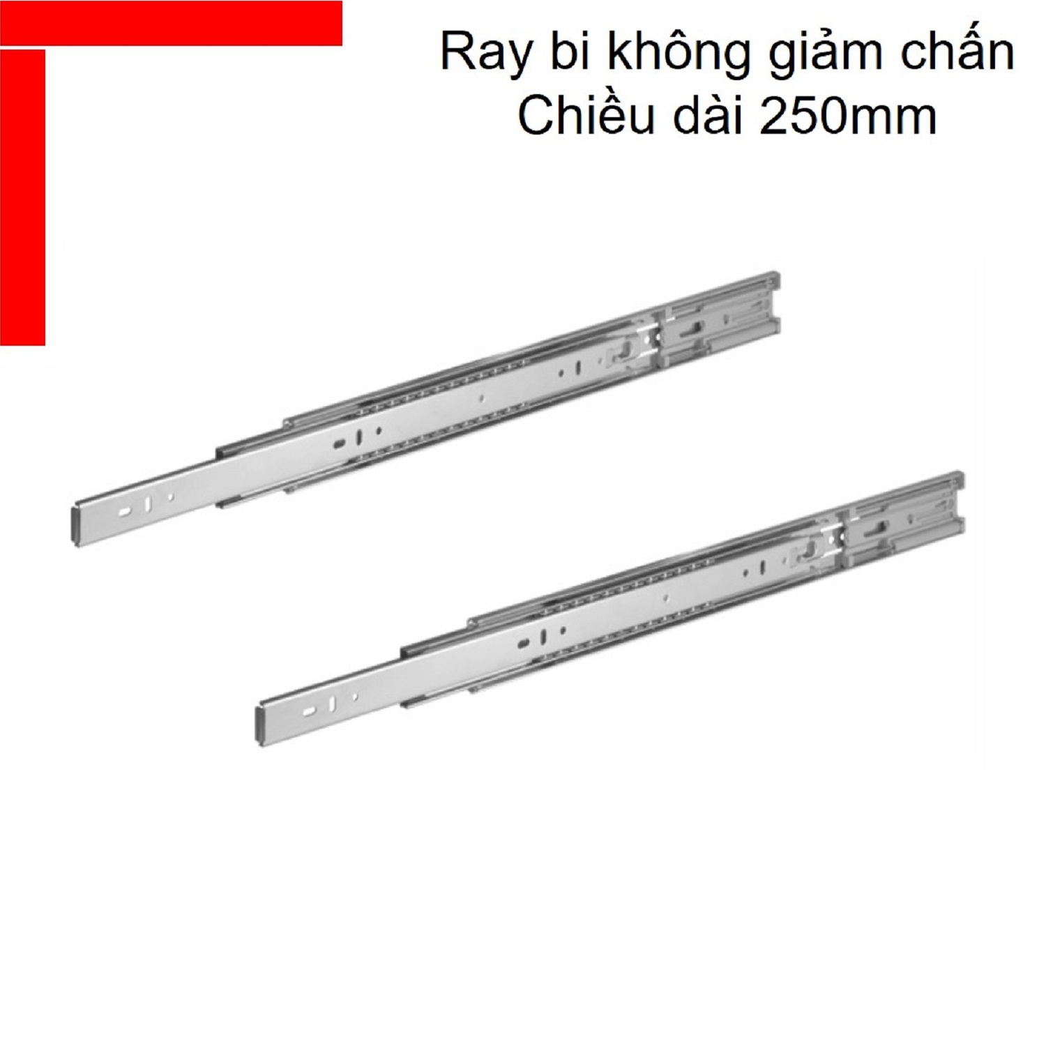 Ray bi không giảm chấn Hafele chiều dài 250mm 494.02.460