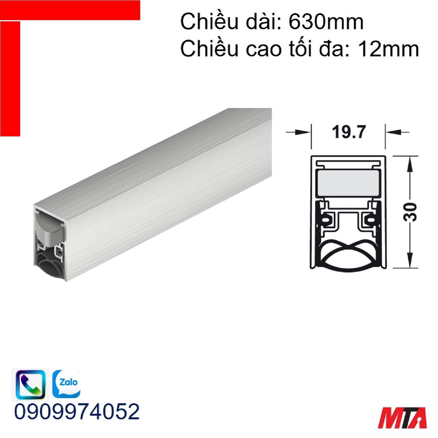 Thanh chắn bụi tự động 950.05.910 chiều dài 630mm