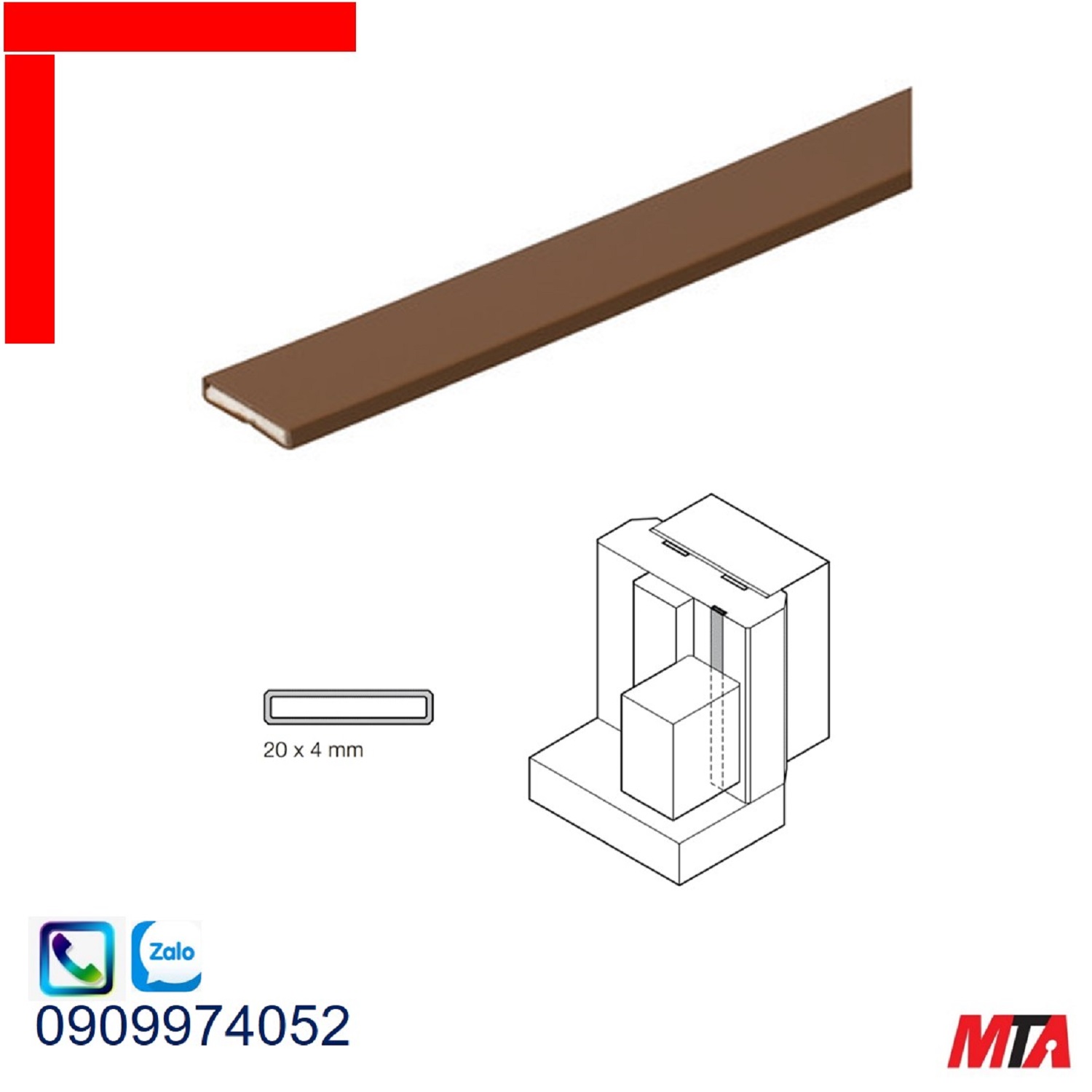 Đệm cửa chống cháy 2100mm màu nâu đen