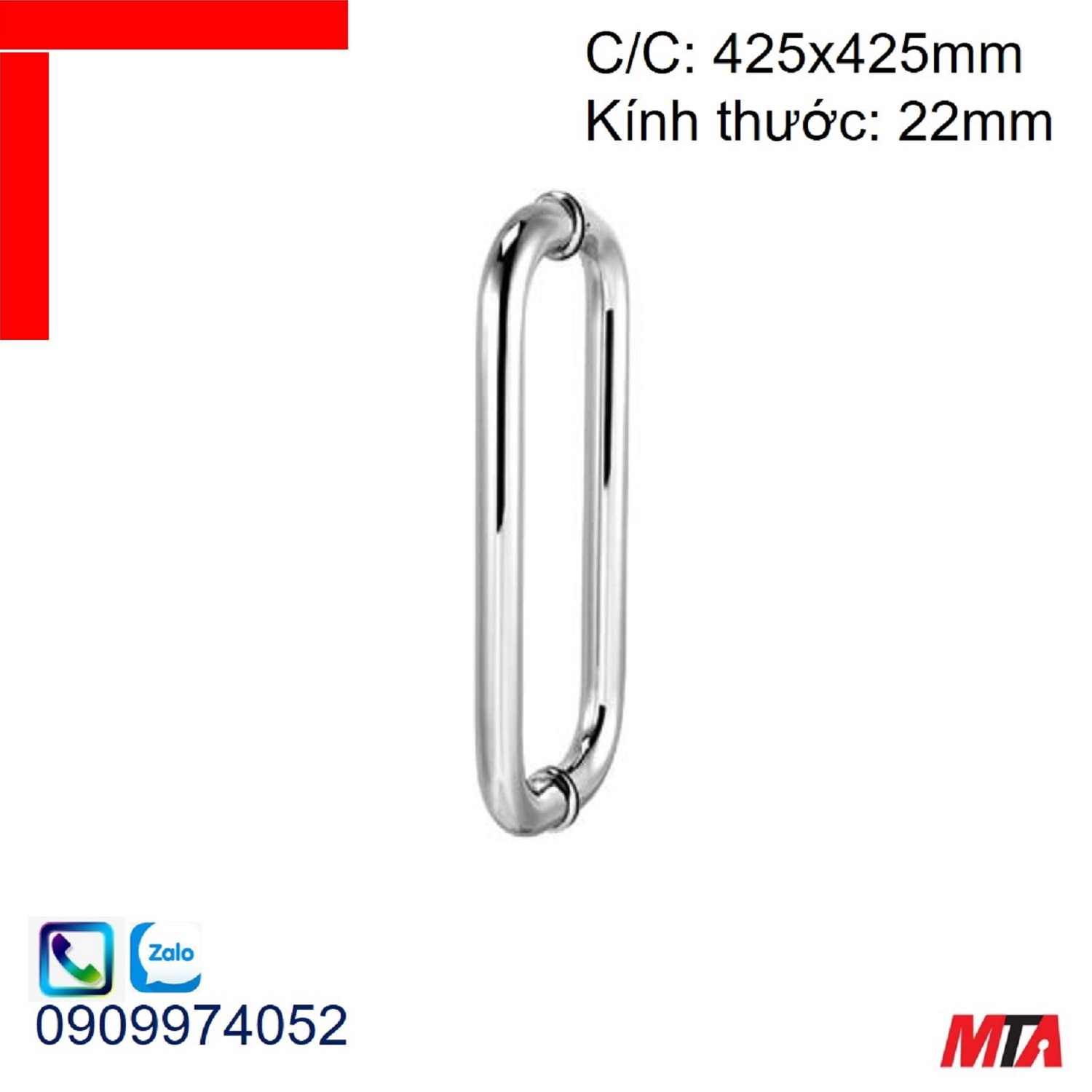 Tay nắm cửa kính Bauma Hafele 903.13.181 inox bóng