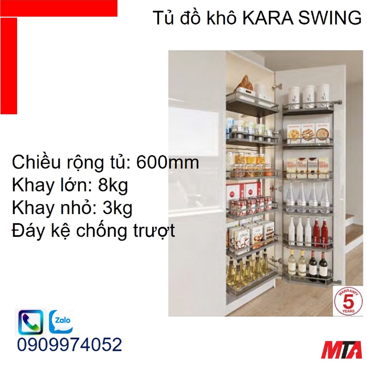 Phụ kiện tử bếp KOSMO KARA SWING 548.65.862 tủ rộng 600mm