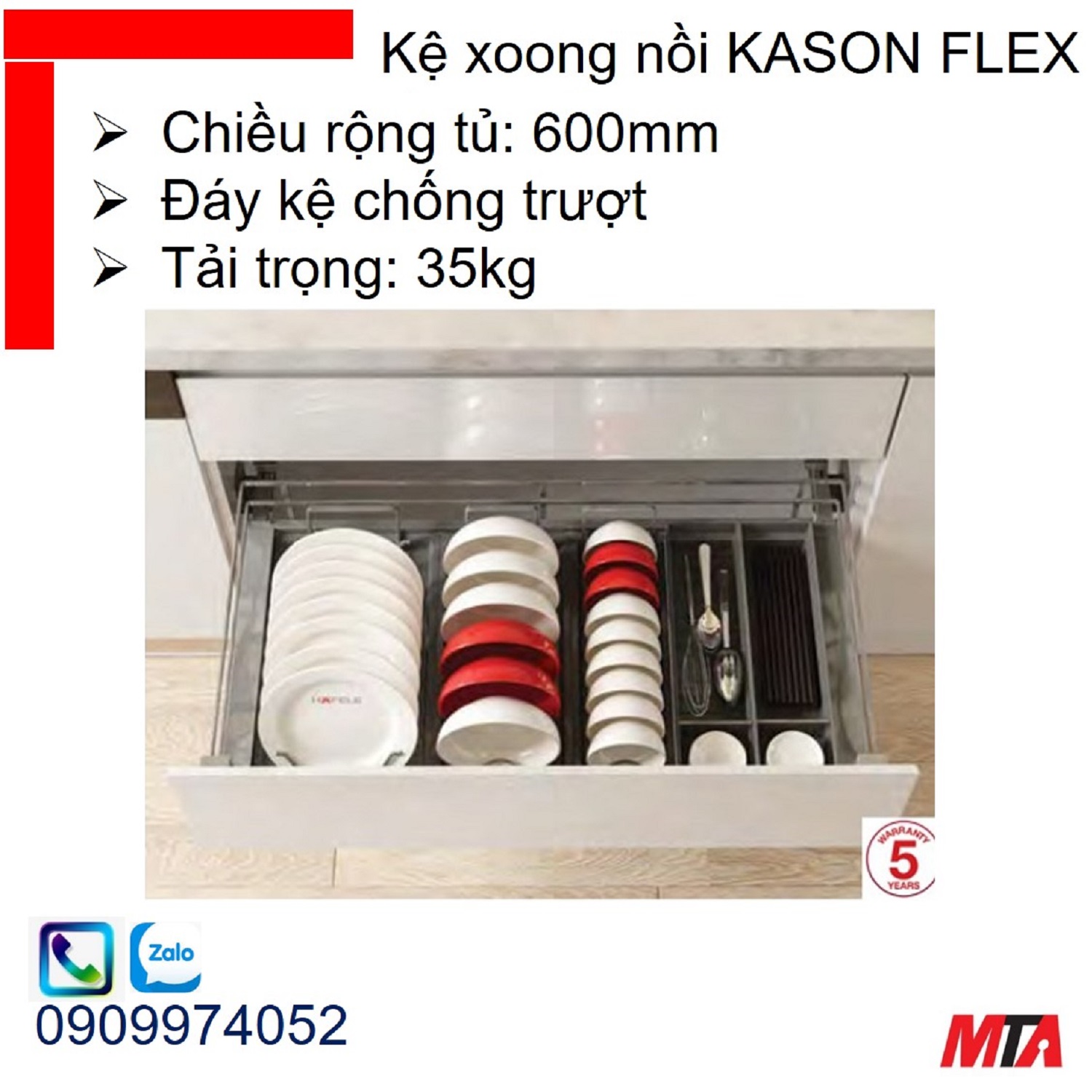 Gía để bát đĩa Hafele KOSMO KASON 549.08.884 tủ rộng 600mm