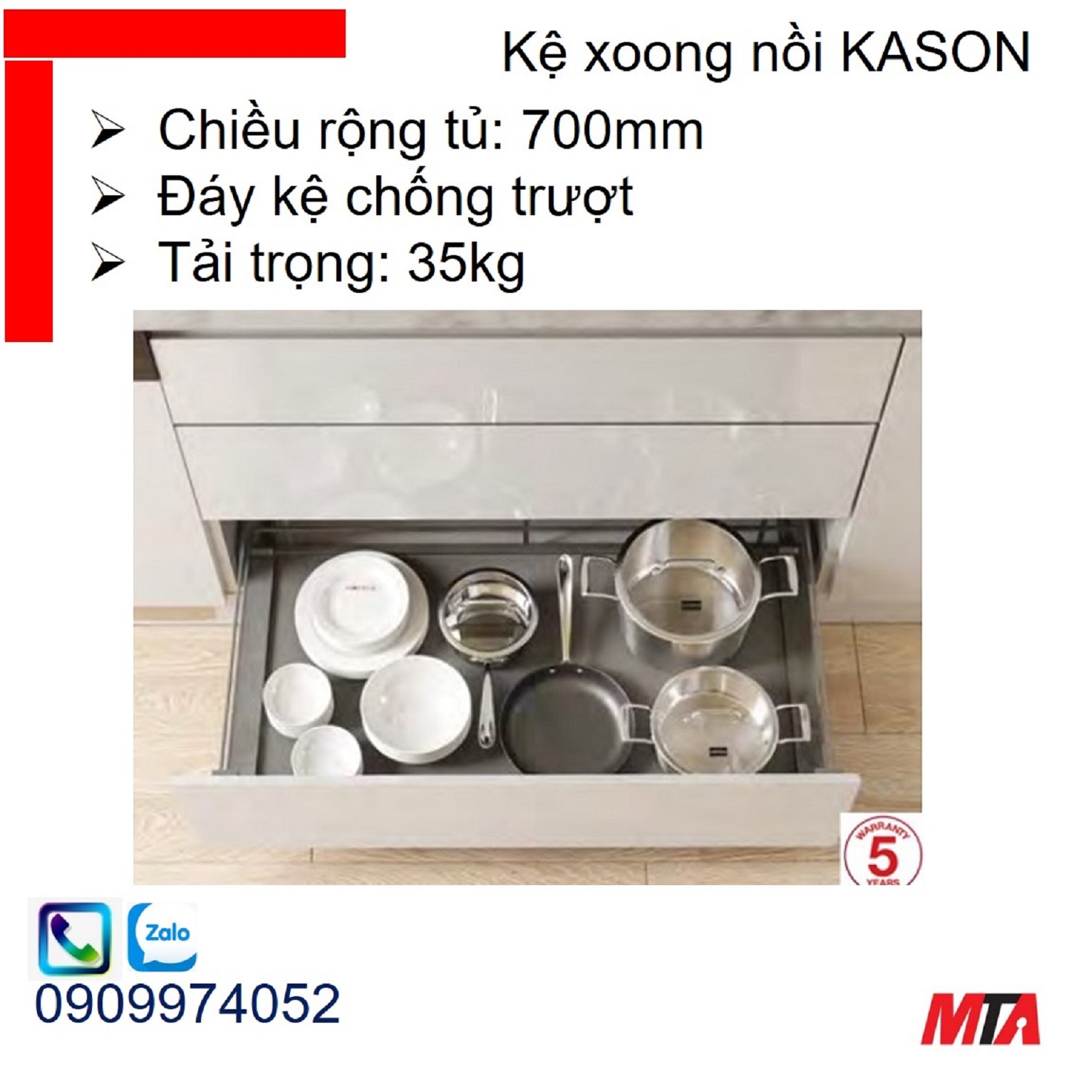 Kệ để xoong nồi Hafele KOSMO KASON 549.08.865 tủ rộng 700mm