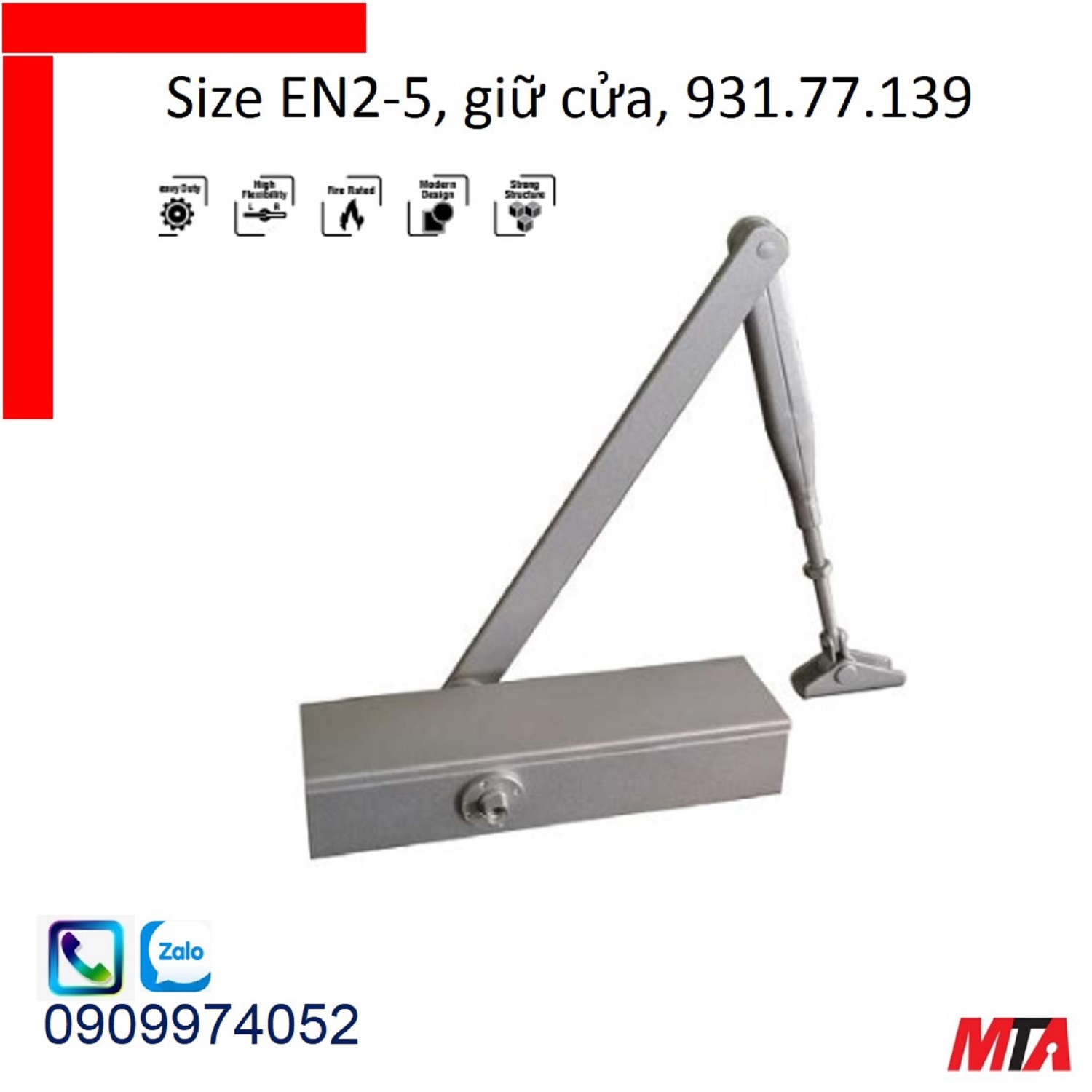 Cùi chỏ hơi hafele 931.77.139  giữ cửa cửa nặng tối đa 100kg rộng max 1250mm